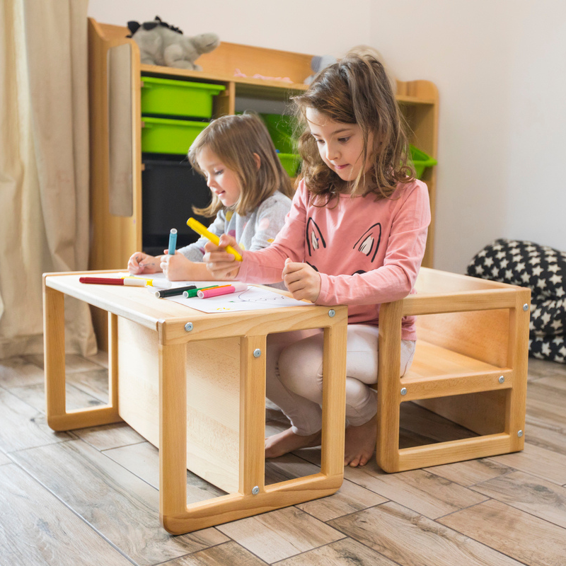 Kinderbank & Tisch Capo Cube - CUBE Wooden Kids Bench & Table
