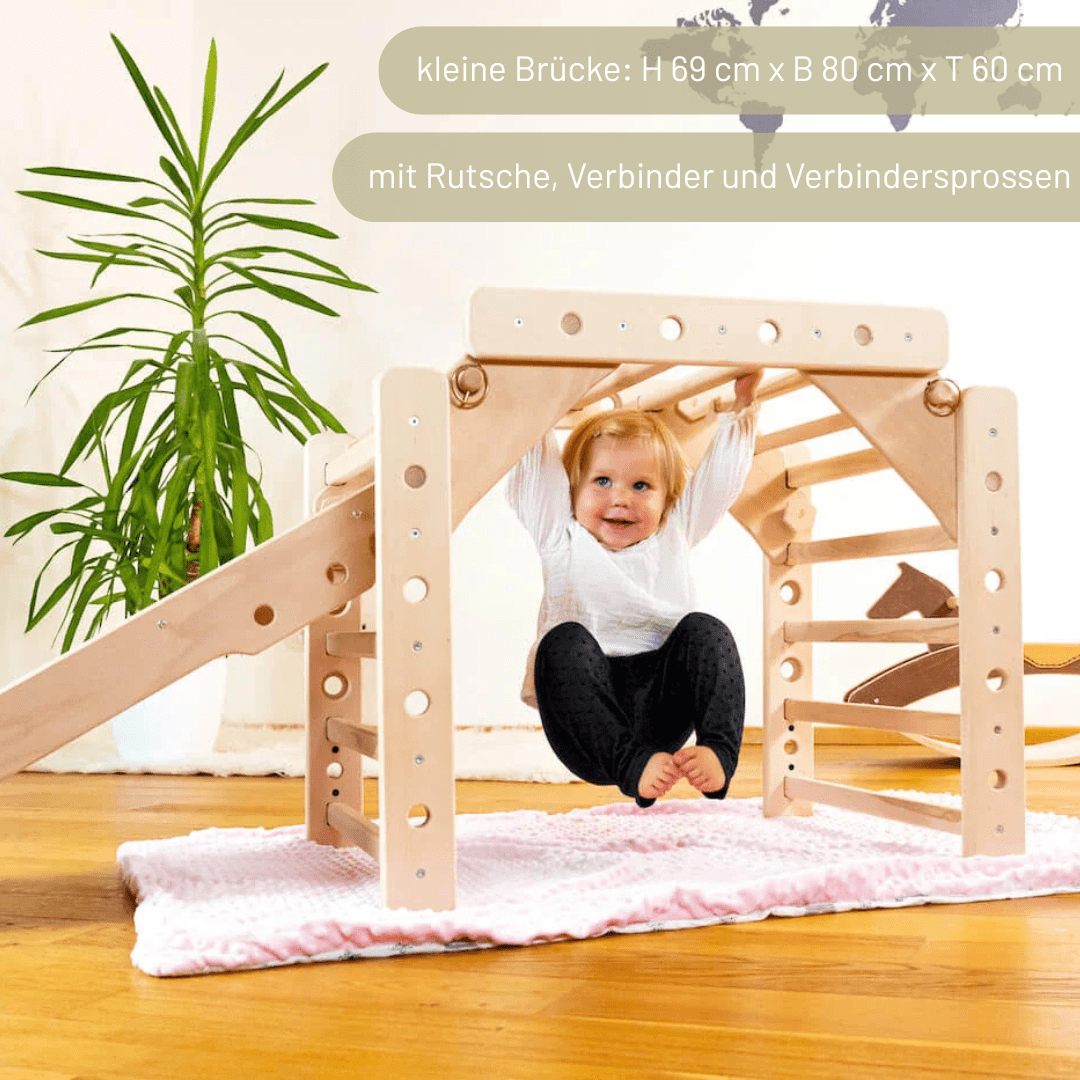 Sprossenwand LOOPO JUNGLE 20in1 | 200 kg belastbar | 2–99 Jahre | 20 Aufbauvariante - Kletterling – einfach Kind sein