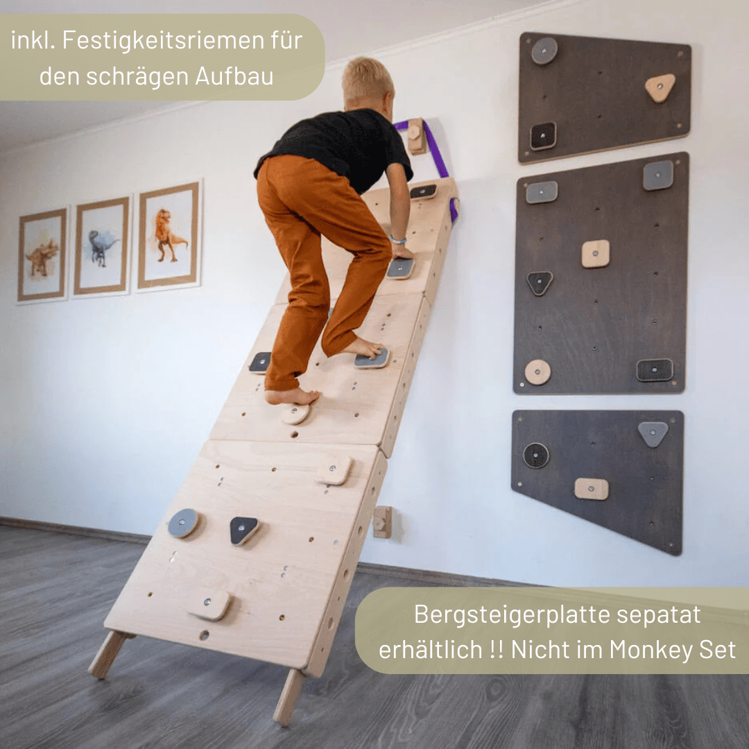 Sprossenwand LOOPO JUNGLE 20in1 | 200 kg belastbar | 2–99 Jahre | 20 Aufbauvariante - Kletterling – einfach Kind sein
