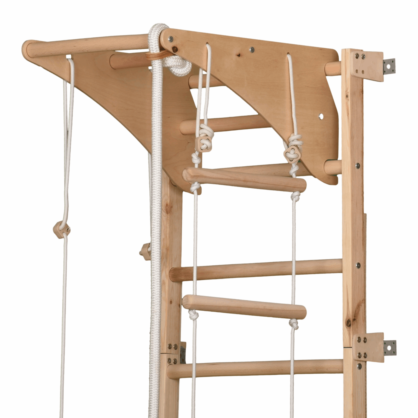 Sprossenwand + Rutsche | 80 kg | 210x70 cm | Klimmzug | Seilleiter | Gymnastikringe - Kletterling – einfach Kind sein