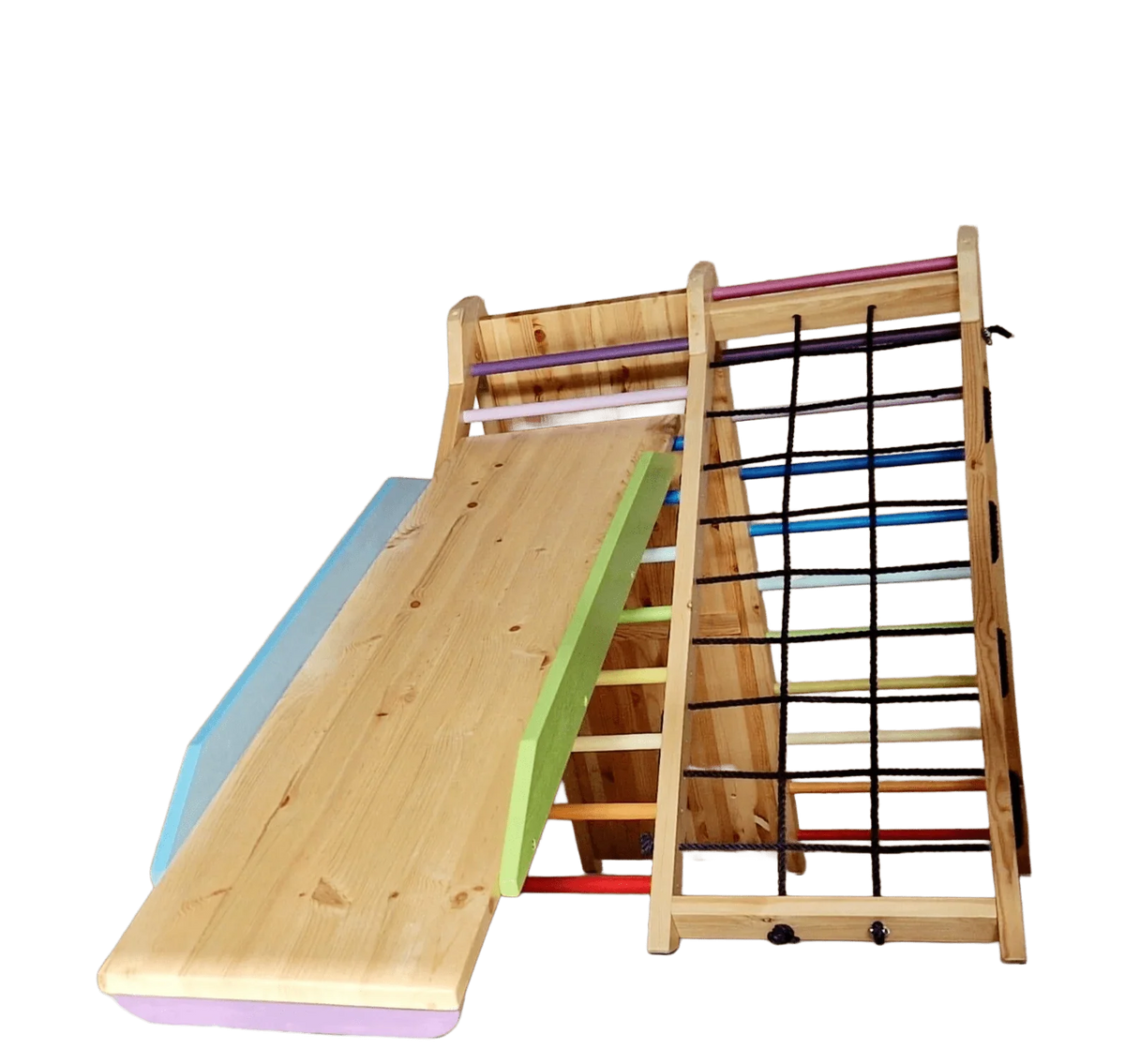 Kletterdreieck ROOT 4 + Rutsche | IN & OUTDOOR | 4 Kletterpfade | 120 cm - Kletterling – einfach Kind sein