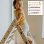 Kletterdreieck ORANG - UTAN UP | 3 - seitig | 87cm | mit Netz, Sprossen - und Kletterseite - Kletterling – einfach Kind sein