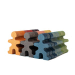 Bunte Holzfiguren Color Set - Colored Flockmen Set (27 pcs)