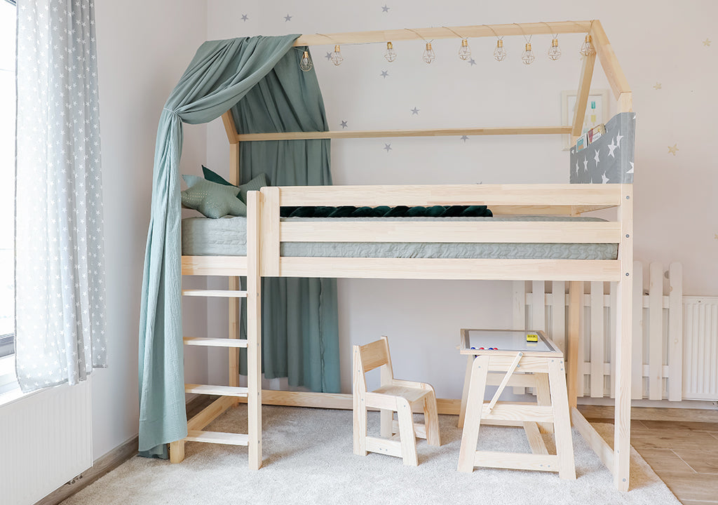 Hochbett WOLKENHAUS | Spielraum darunter | 90x200 cm - Bild 2
