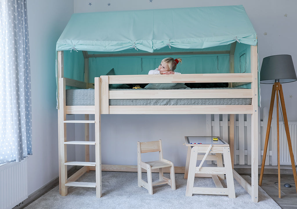 Hochbett WOLKENHAUS | Spielraum darunter | 90x200 cm - Bild 9