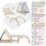 3er Set LEMURENLING UP | dreiseitiges Kletterdreieck (Orang - Utan 87cm) mit Rutsche & Hörnchen Wippe - Kletterling – einfach Kind sein