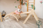 Kletter - Set 3in1 (Medium) - Wippe, klappbares Dreieck & Klettersteig - Für Kinder ab ca. 2 Jahren - Förderung der Motorik und Kreativität - Kletterling – einfach Kind sein