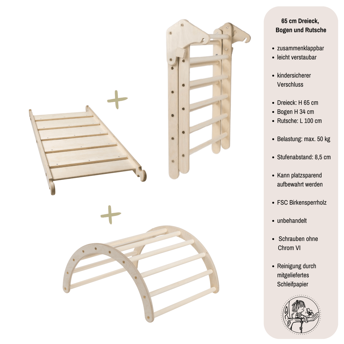 Kletterdreieck - Set KOALALING | 3 - teilig | klappbares Kletterdreieck | Zubehör erhältlich - Kletterling – einfach Kind sein