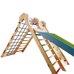 Kletterdreieck ROOT 4 + Rutsche | IN & OUTDOOR | 4 Kletterpfade | 120 cm - Kletterling – einfach Kind sein