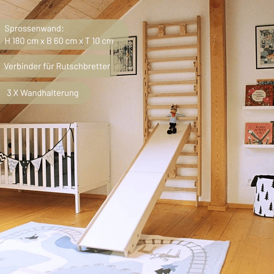 Sprossenwand LOOPO JUNGLE 20in1 | 200 kg belastbar | 2–99 Jahre | 20 Aufbauvariante - Kletterling – einfach Kind sein