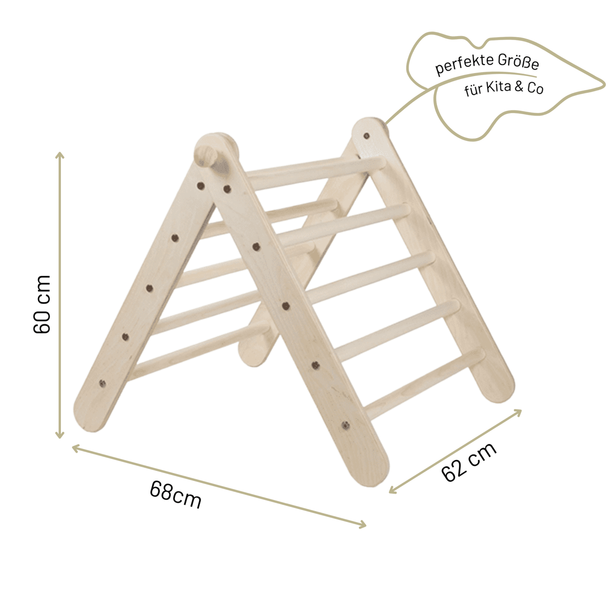 Höhenverstellbares Kletterdreieck ZICKLEIN | 5 - fach verstellbar | 60cm | 1 Teil | verstaubar - Kletterling – einfach Kind sein