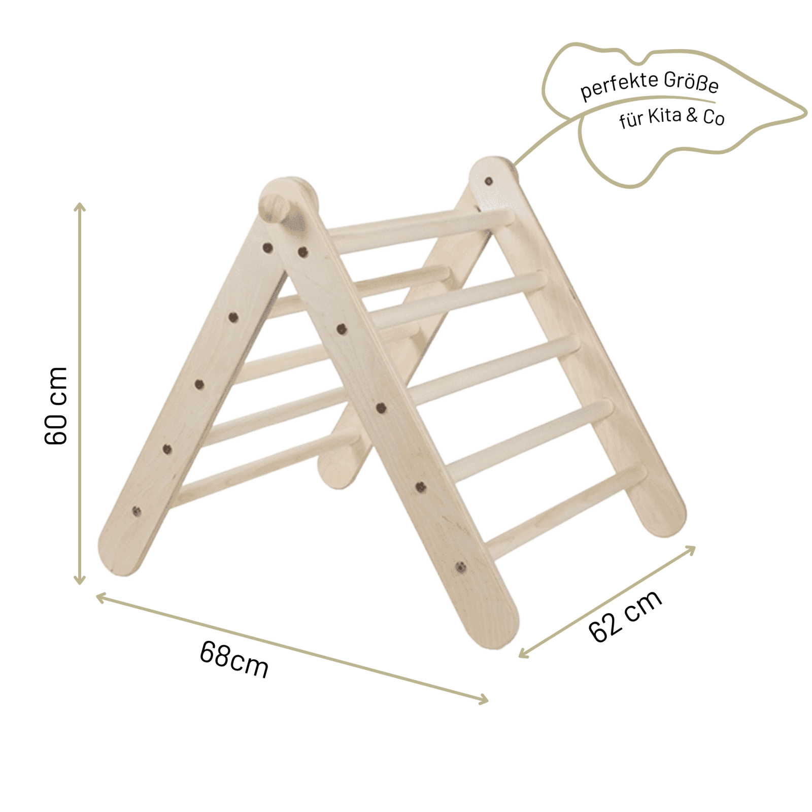 Höhenverstellbares Kletterdreieck ZICKLEIN | 5 - fach verstellbar | 60cm | 1 Teil | verstaubar - Kletterling – einfach Kind sein