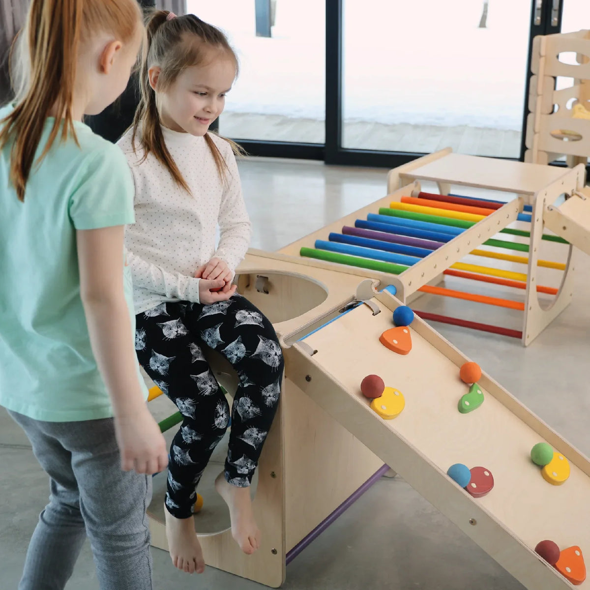 Spielplatz Set BEE CUBE + 2 Kletterrutschen | 2 Kletterwürfel | 58 cm | in 3 Farben - Kletterling – einfach Kind sein