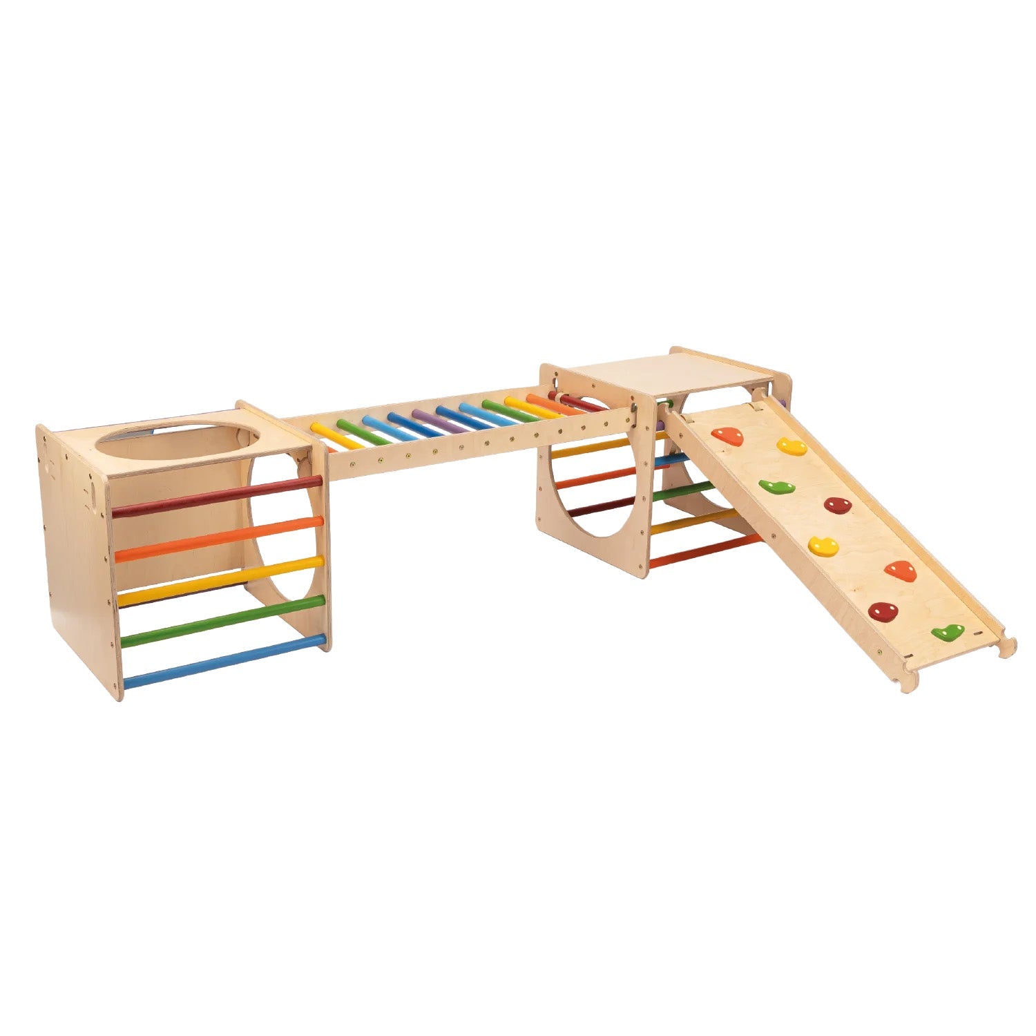 Spielplatz Set BEE CUBE + 2 Kletterrutschen | 2 Kletterwürfel | 58 cm | in 3 Farben - Kletterling – einfach Kind sein