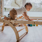 höhenverstellbares Kletterdreieck - Set ZICKENLING SET | 5 - fach verstellbar | 60cm| Dreieck + Rutsche + Bogen - Kletterling – einfach Kind sein