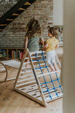 3er Set AFFENLING UP | dreiseitiges Kletterdreieck (Orang - Utan 87cm) mit Rutsche & Hörnchen Wippe - Kletterling – einfach Kind sein
