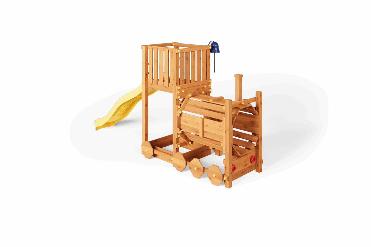 Spielturm Loco – Der kreative Spielzug für deinen Garten - Kletterling – einfach Kind sein