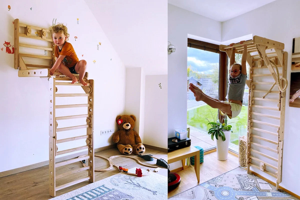 Sprossenwand LOOPO COMBO 9in1 |  200kg belastbar | 2–99 Jahre | 9 Aufbauvarianten