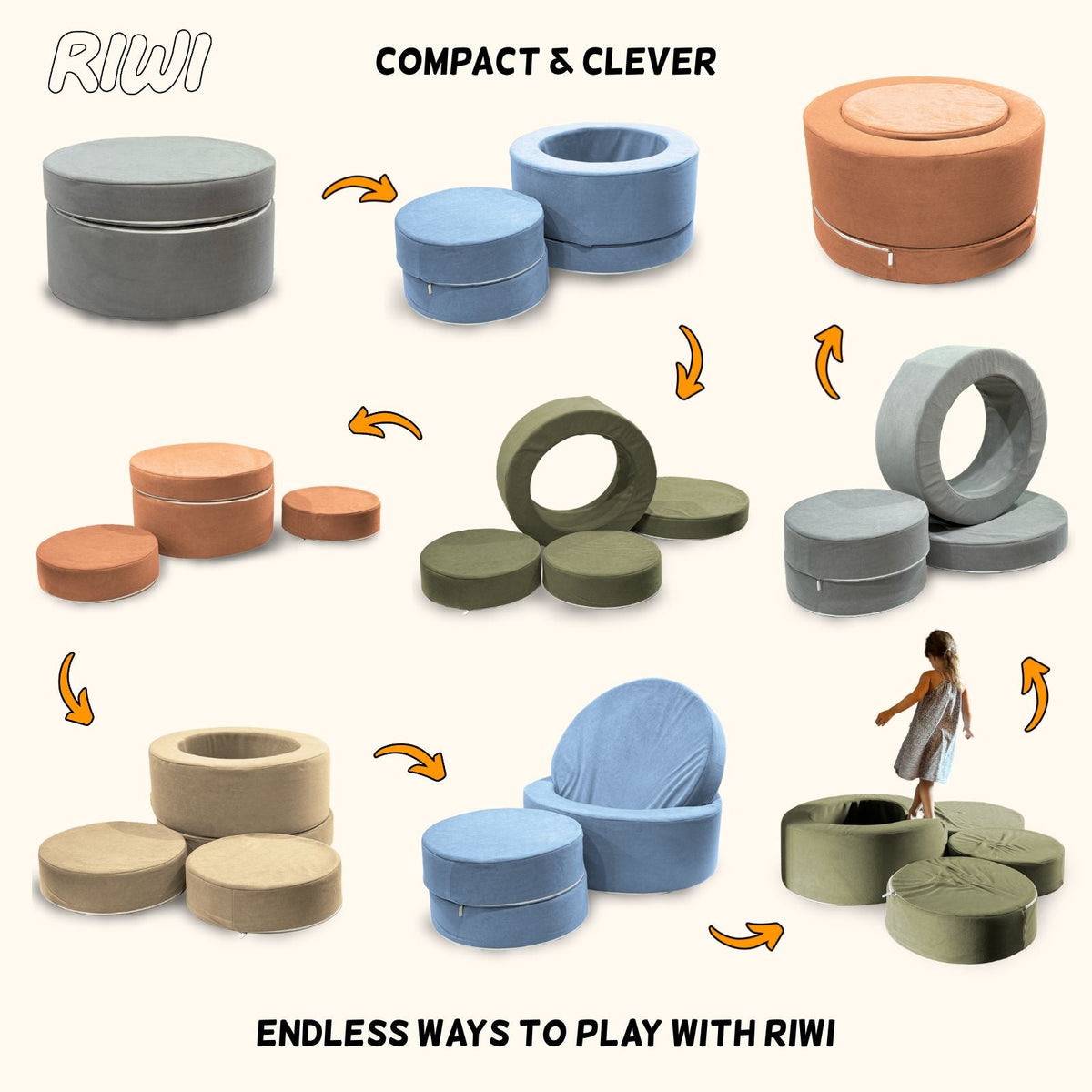 Spielhocker Loop Riwi - RIWI® Loop - modularer Spielhocker