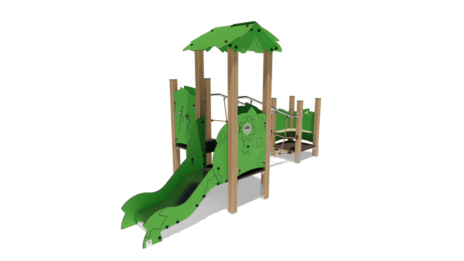 Klettergerüst SPIELPLATZ 304 | 4 verschiedene Designs | Sicheres und kompaktes Spielgerät für Kitas (Alter: 3 bis 6 Jahre) - Kletterling – einfach Kind sein