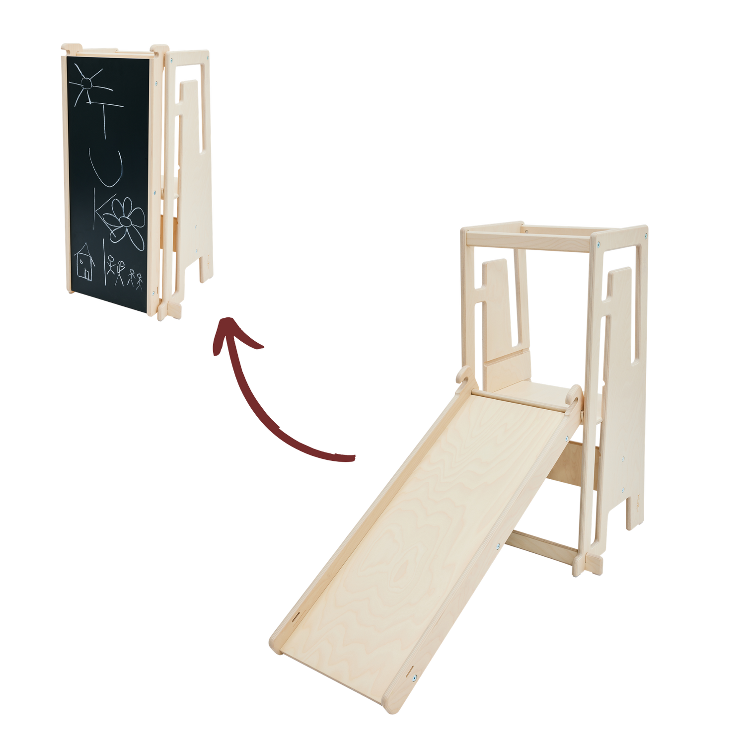 Rutsche mit Maltafel Tuki - Tuki® Rutsche mit Maltafel Arctic Birch
