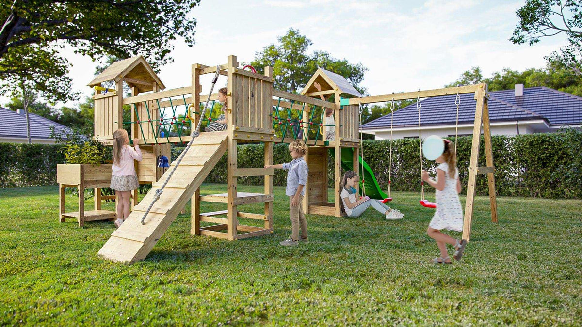 Spielturm Maxi Funny Optimizer - Kletterling – einfach Kind sein