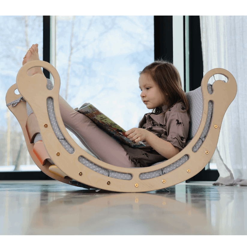 Spielset "Dynamik" pastell - Montessori - Bogen mit Rutsche und Kissen - Kletterling – einfach Kind sein