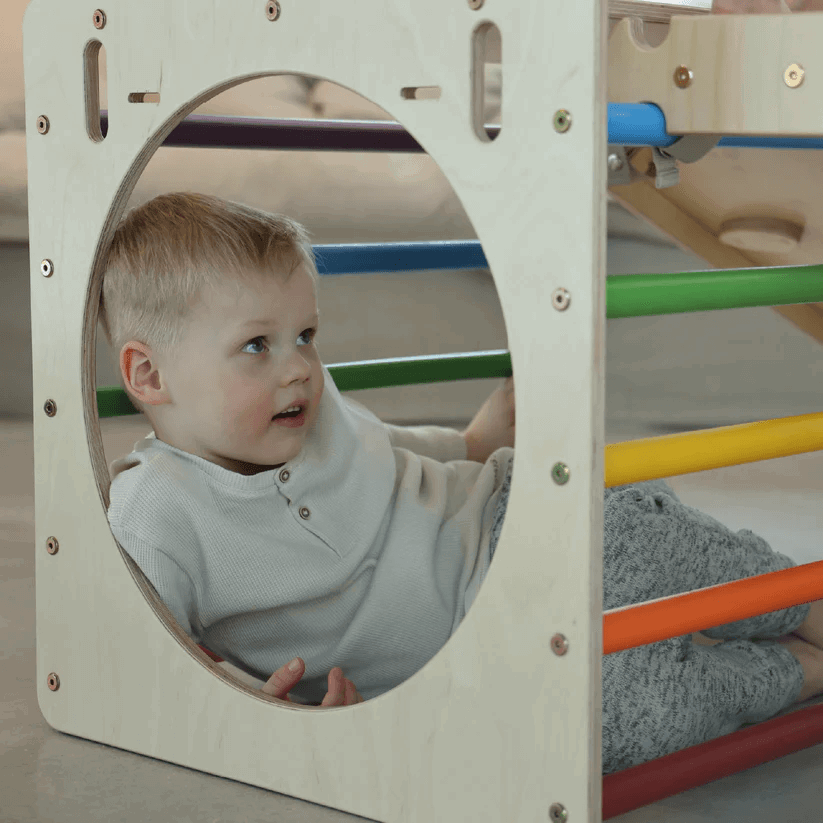 Spielset "Freunde" pastell - Kletterwürfel mit einer Kletter - und Rutschrampe - Kletterling – einfach Kind sein