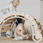 Spielset "Energetic" natur - XXL Bogen mit Rutsche und Kissen - Kletterling – einfach Kind sein