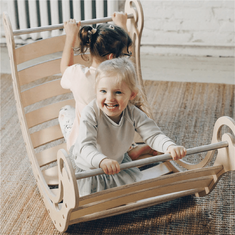 Spielset "Energetic" natur - XXL Bogen mit Rutsche und Kissen - Kletterling – einfach Kind sein