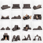 Universelles Kindersofa von monboxy in Dunkelbraun - Kletterling – einfach Kind sein