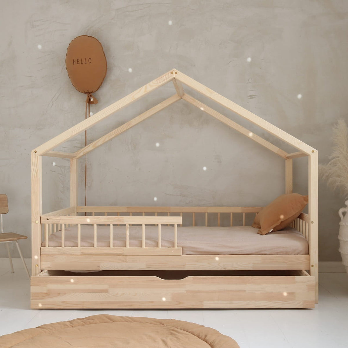 Hausbett STERNCHEN COSY | mit Schublade | 90x200 cm - Bild 3