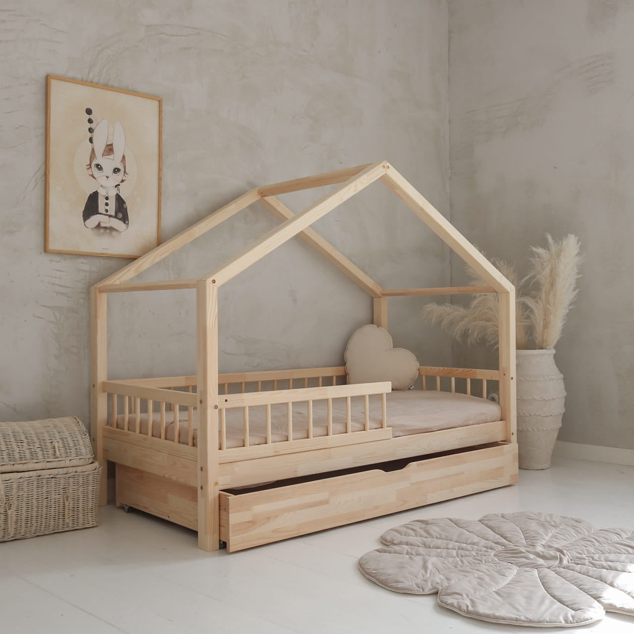 Hausbett STERNCHEN COSY | mit Schublade | 90x200 cm - Bild 4