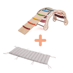 Spielset "Dynamik" natur - Montessori - Bogen mit Rutsche und Kissen - Kletterling – einfach Kind sein