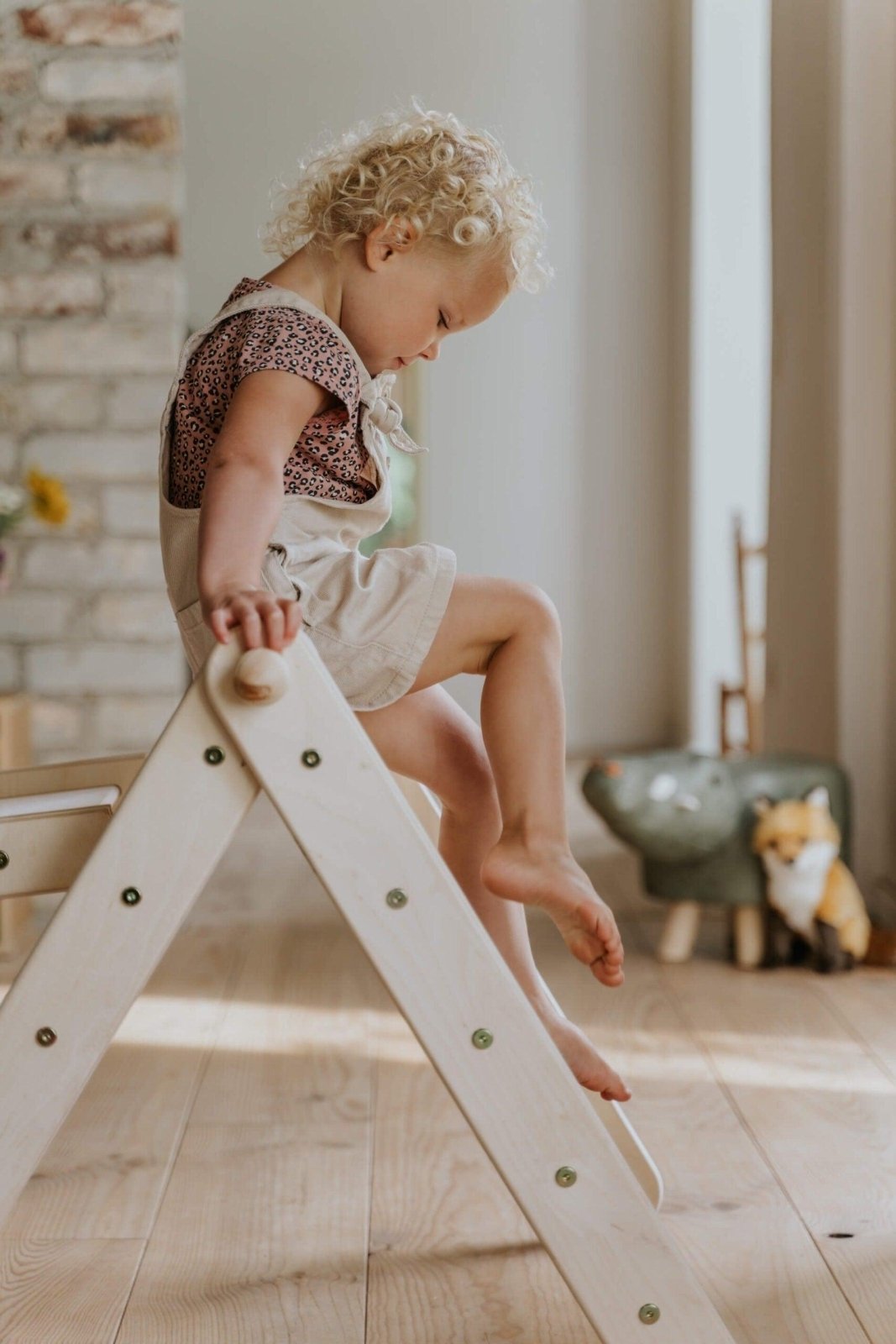 Kleines Zickenling - 5 - fach höhenverstellbares Kletterdreieck (60cm) mit passender Rutsche - Kletterling – einfach Kind sein