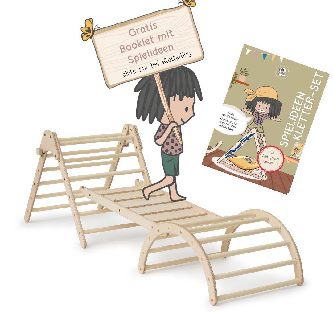 Koalaling Set - klappbares Kletterdreieck mit Rutsche und Bogen - Kletterling – einfach Kind sein
