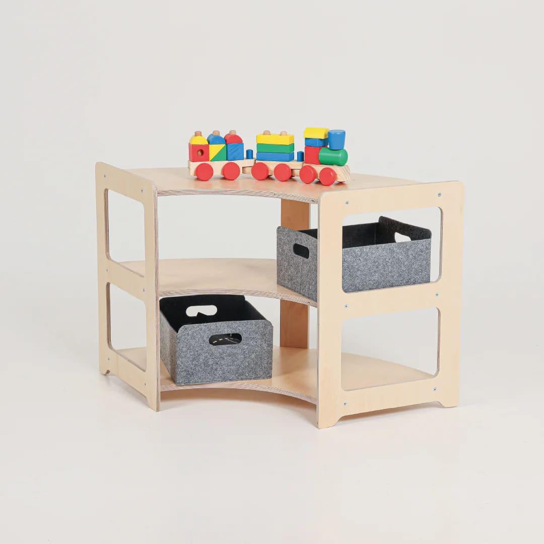 Montessori Eckregal mit drei Etagen - Kletterling – einfach Kind sein