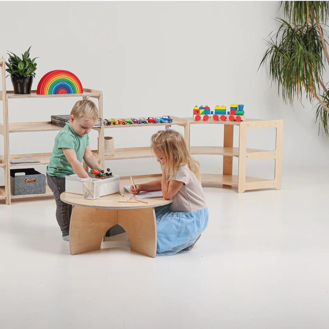 Montessori Eckregal mit drei Etagen - Kletterling – einfach Kind sein