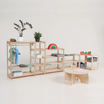 Montessori Spielzeugregal mit vier Etagen - Kletterling – einfach Kind sein