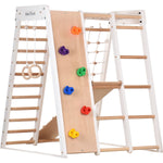 Klettergerüst PRO WHITE GYM | Sprossenwand, Ringe, Rutsche, Monkey Bar | ab 3 Jahren - Kletterling – einfach Kind sein