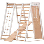 Klettergerüst PRO WHITE GYM | Sprossenwand, Ringe, Rutsche, Monkey Bar | ab 3 Jahren - Kletterling – einfach Kind sein