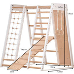 Klettergerüst PRO WHITE GYM | Sprossenwand, Ringe, Rutsche, Monkey Bar | ab 3 Jahren - Kletterling – einfach Kind sein