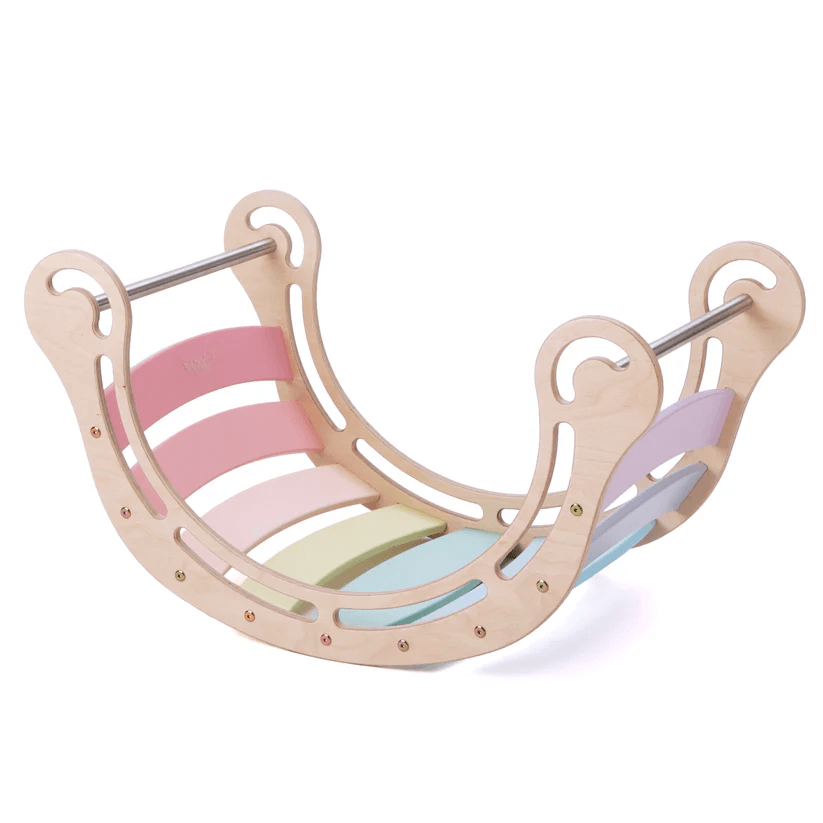 Spielset "Dynamik" pastell - Montessori - Bogen mit Rutsche und Kissen - Kletterling – einfach Kind sein