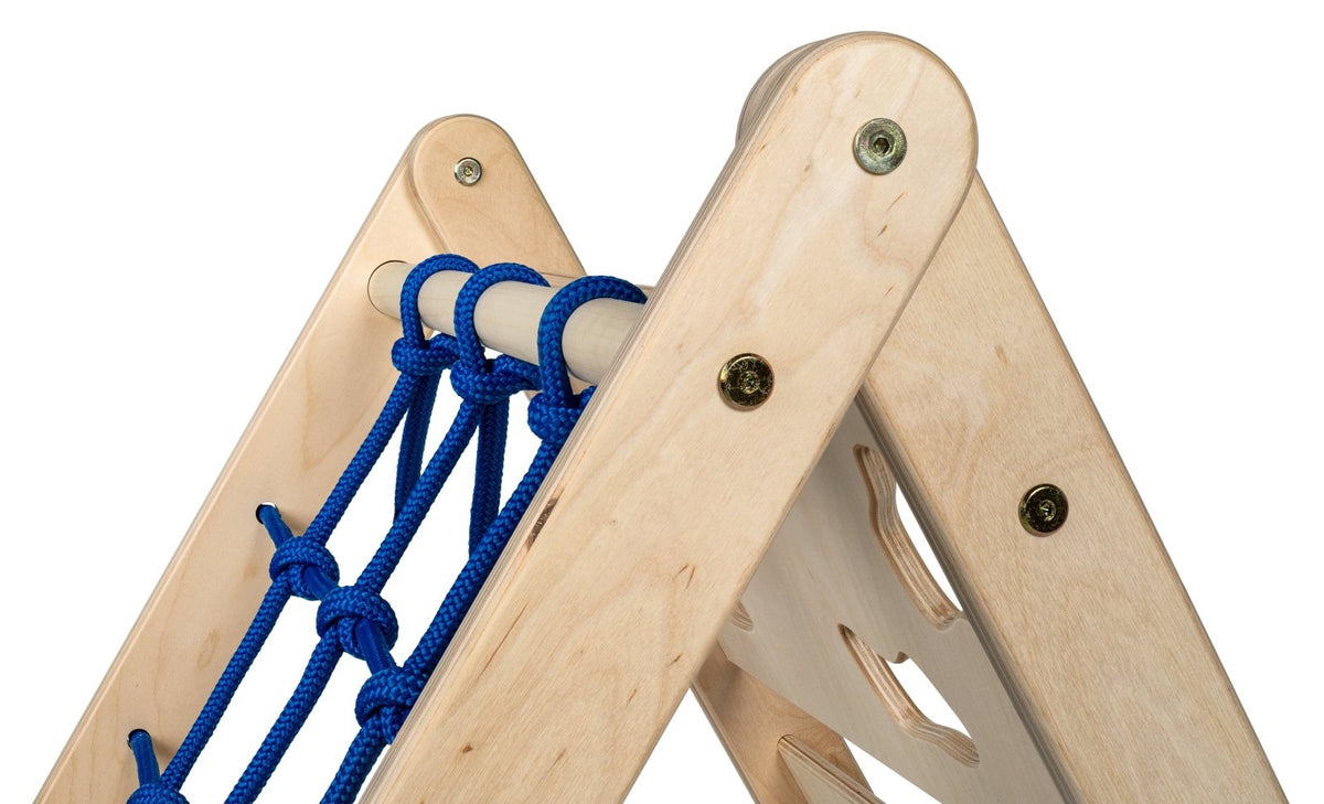 Kletterdreieck ORANG - UTAN UP | 3 - seitig | 87cm | mit Netz, Sprossen - und Kletterseite - Kletterling – einfach Kind sein
