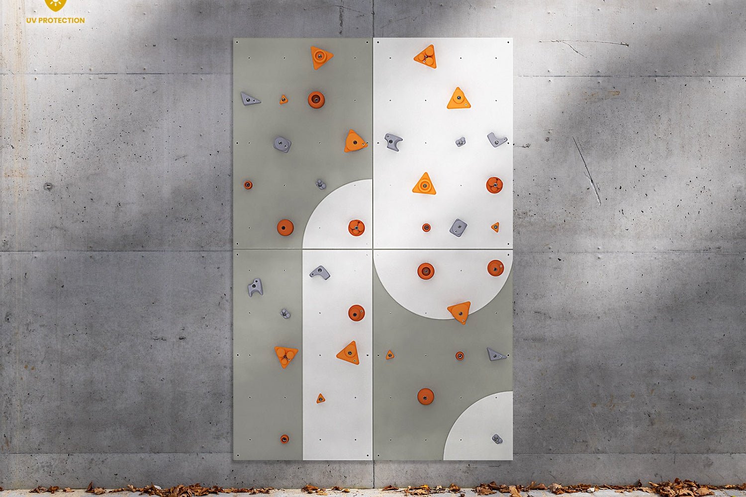 Kletterwand BK OUTDOOR aus 4 Teilen | 236 cm x 156 cm | inkl. 30 Griffen | 80 Loch - Kletterling – einfach Kind sein