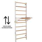 Sprossenwand mit Klimmzugstange, Dip-Barren & Ringen – PRO 2 weiß | RINAGYM – Ansicht 8