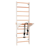 Sprossenwand mit Dip-Barren und abnehmbarer Klimmzugstange – Modell PRO PURE weiß, verstärkte Konstruktion für das Training zu Hause – Ansicht 6
