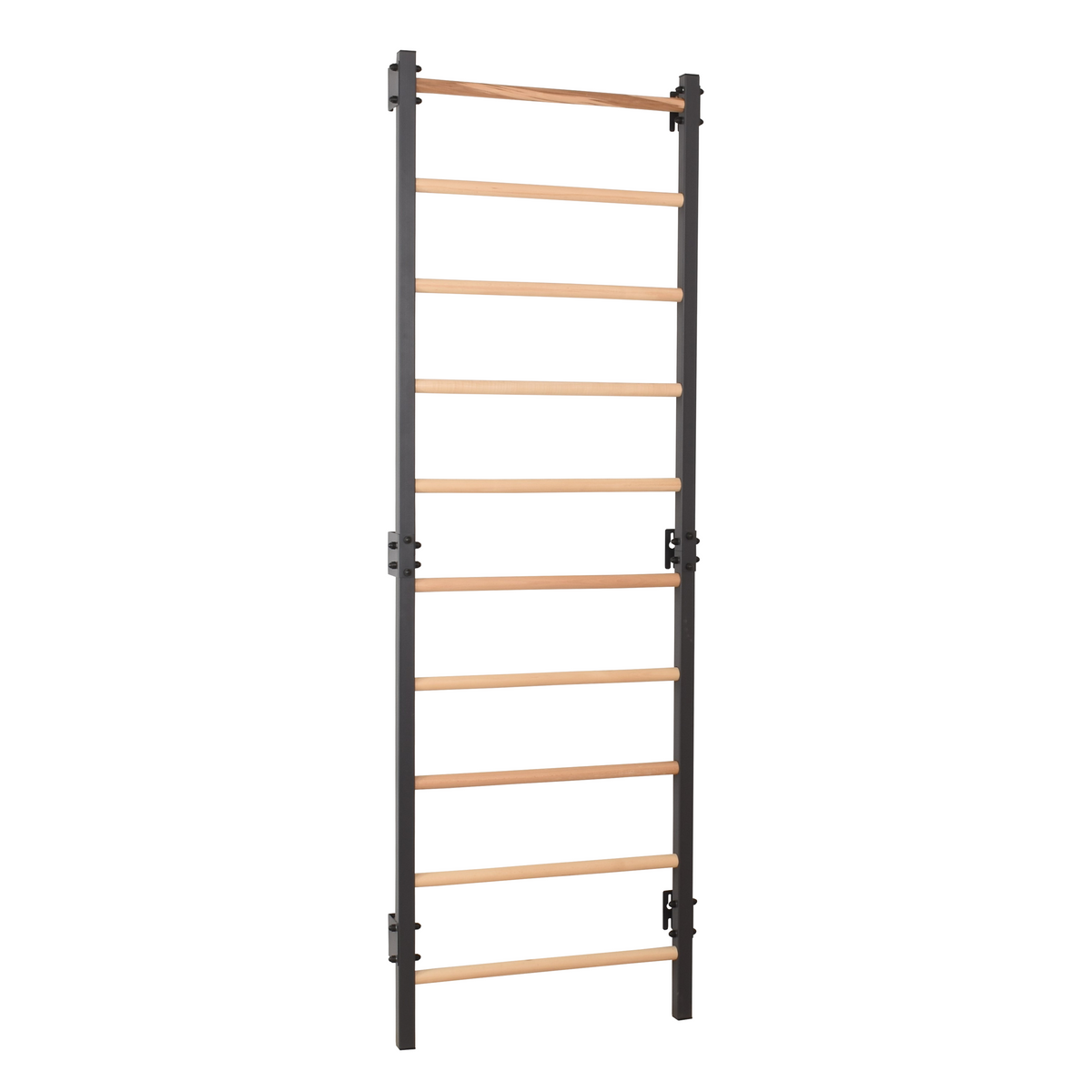 Metallische Sprossenwand STEEL 1 – Graphit mit Buchenholzsprossen | RINAGYM – Ansicht 9