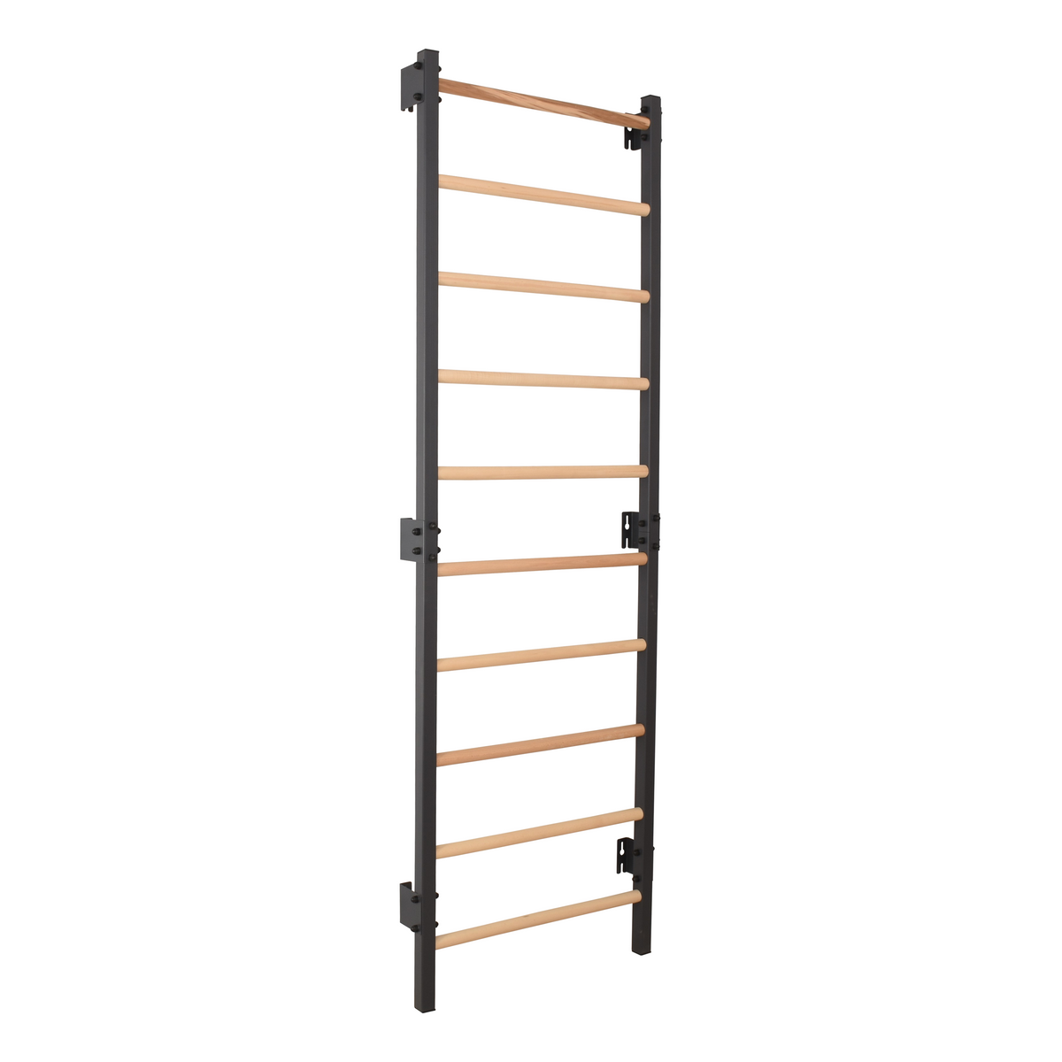 Metallische Sprossenwand STEEL 1 – Graphit mit Buchenholzsprossen | RINAGYM – Ansicht 11