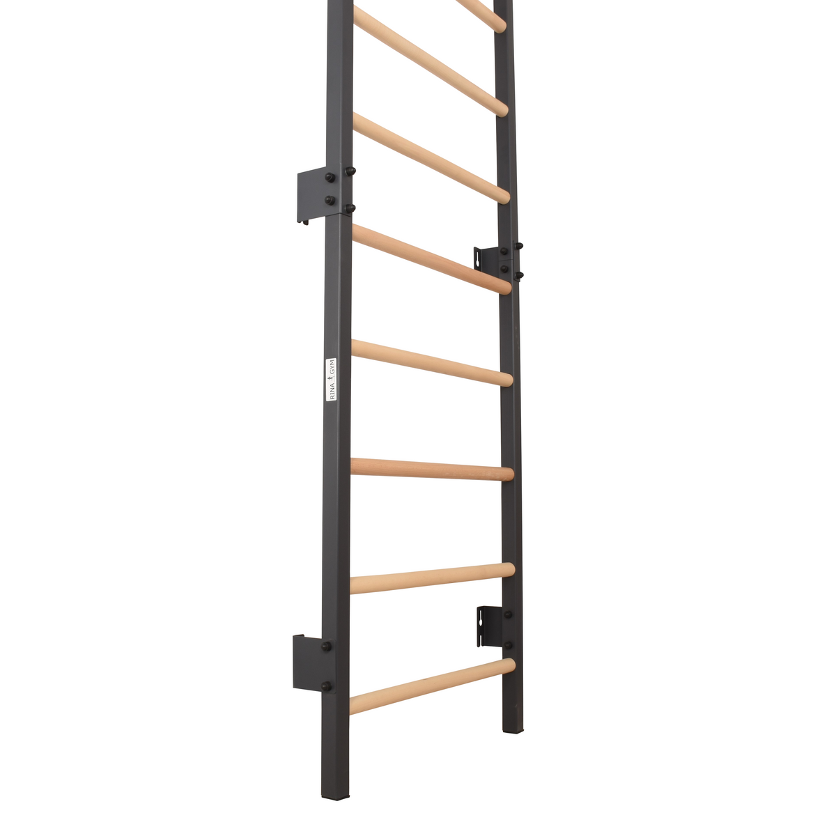 Metallische Sprossenwand STEEL 1 – Graphit mit Buchenholzsprossen | RINAGYM – Ansicht 15